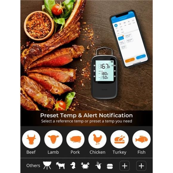 Govee Bluetooth Meat Thermometer, Wireless Meat Thermometer for Smoker Oven, Dig